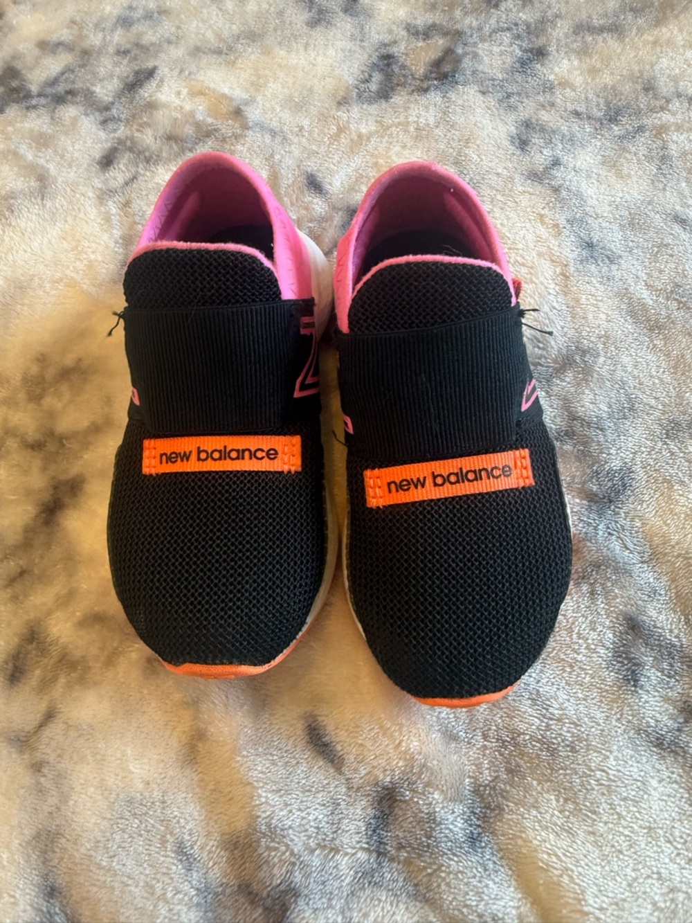 New Balance Kids Black, Pink & Orange Slip-On Sneakers